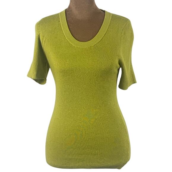 No Brand Tops - Green Short Sleeve Scoop Neck Sweater Size Small